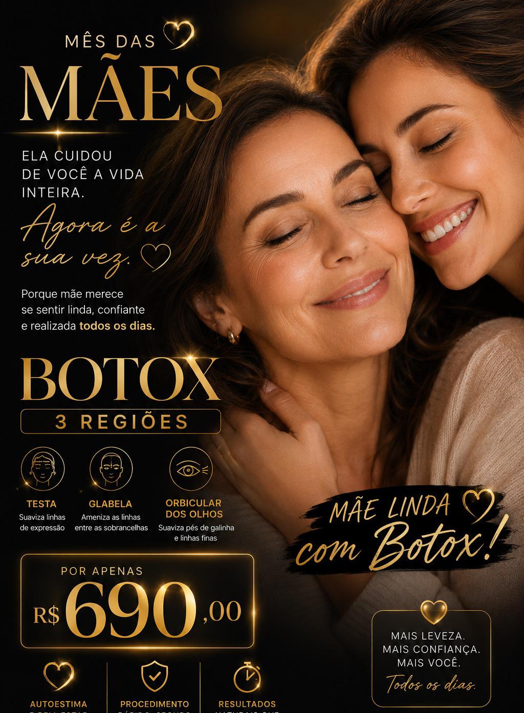 Promoção Mês das Mães – Botox 3 regiões por R$ 690,00